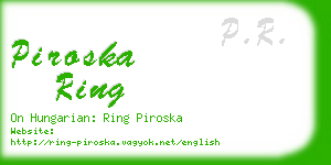 piroska ring business card